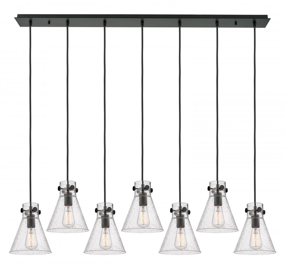 Newton Cone - 7 Light - 52 inch - Matte Black - Linear Pendant