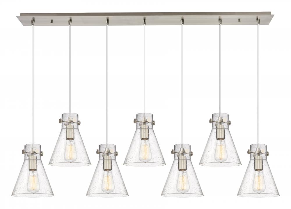 Newton Cone - 7 Light - 52 inch - Brushed Satin Nickel - Linear Pendant