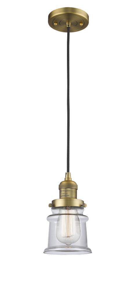 Canton - 1 Light - 5 inch - Brushed Brass - Cord hung - Mini Pendant