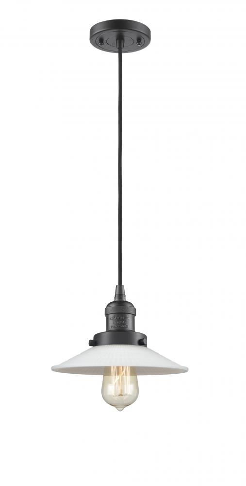 Halophane - 1 Light - 9 inch - Oil Rubbed Bronze - Cord hung - Mini Pendant