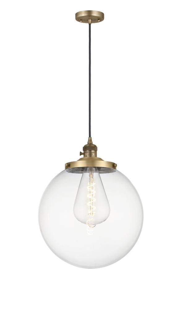 Beacon - 1 Light - 14 inch - Brushed Brass - Cord hung - Mini Pendant