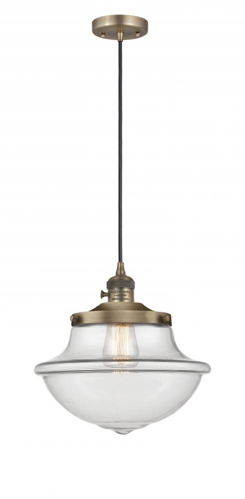 Oxford - 1 Light - 12 inch - Brushed Brass - Cord hung - Mini Pendant