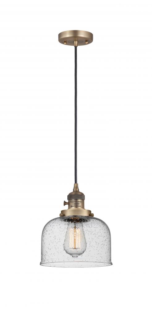 Bell - 1 Light - 8 inch - Brushed Brass - Cord hung - Mini Pendant