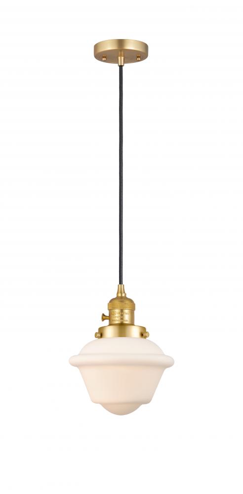 Oxford - 1 Light - 7 inch - Satin Gold - Cord hung - Mini Pendant