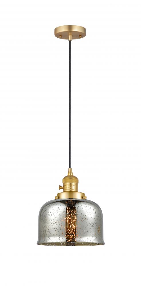 Bell - 1 Light - 8 inch - Satin Gold - Cord hung - Mini Pendant