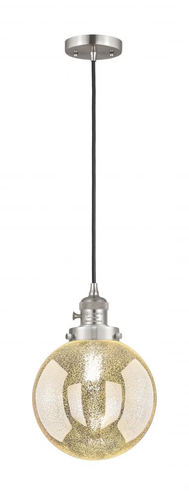 Beacon - 1 Light - 8 inch - Brushed Satin Nickel - Cord hung - Mini Pendant