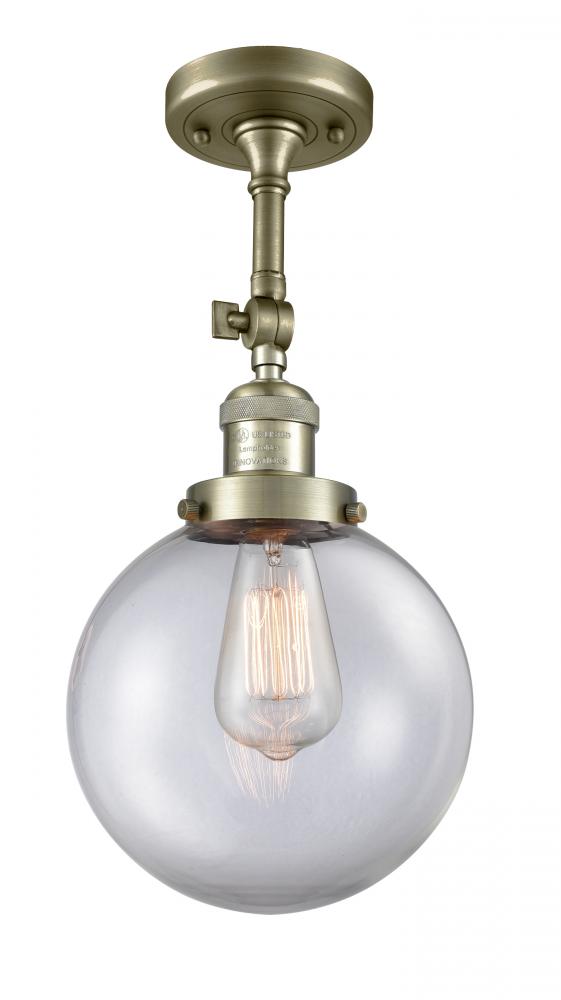 Beacon - 1 Light - 8 inch - Antique Brass - Semi-Flush Mount