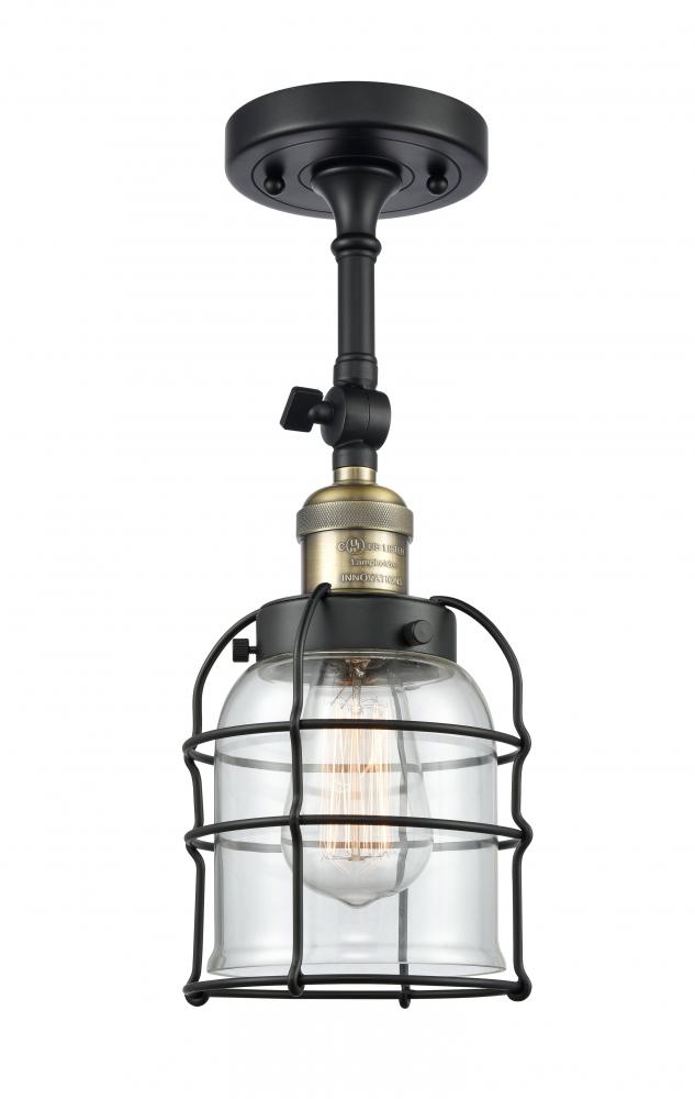 Bell Cage - 1 Light - 6 inch - Black Antique Brass - Semi-Flush Mount