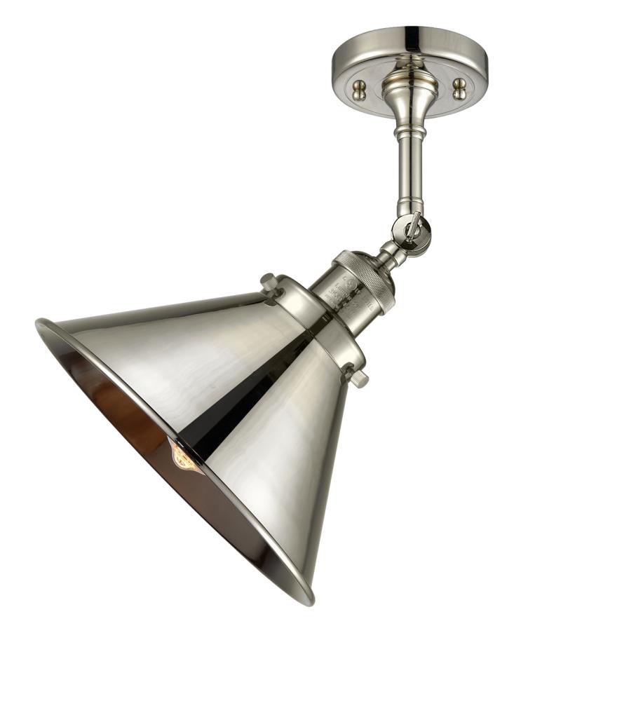 Briarcliff - 1 Light - 10 inch - Polished Nickel - Semi-Flush Mount