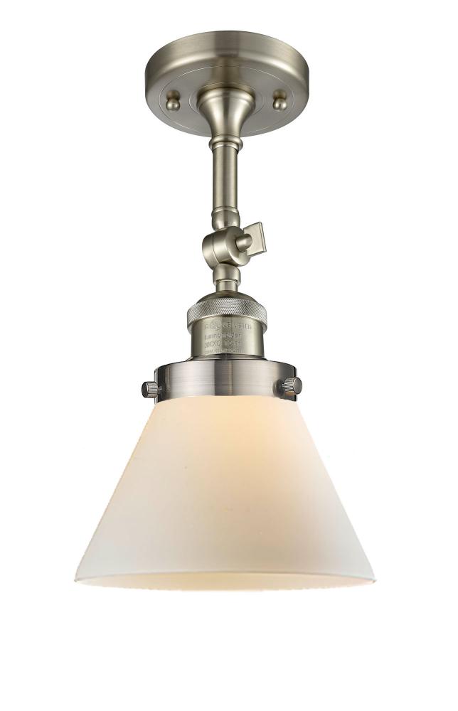 Cone - 1 Light - 8 inch - Brushed Satin Nickel - Semi-Flush Mount