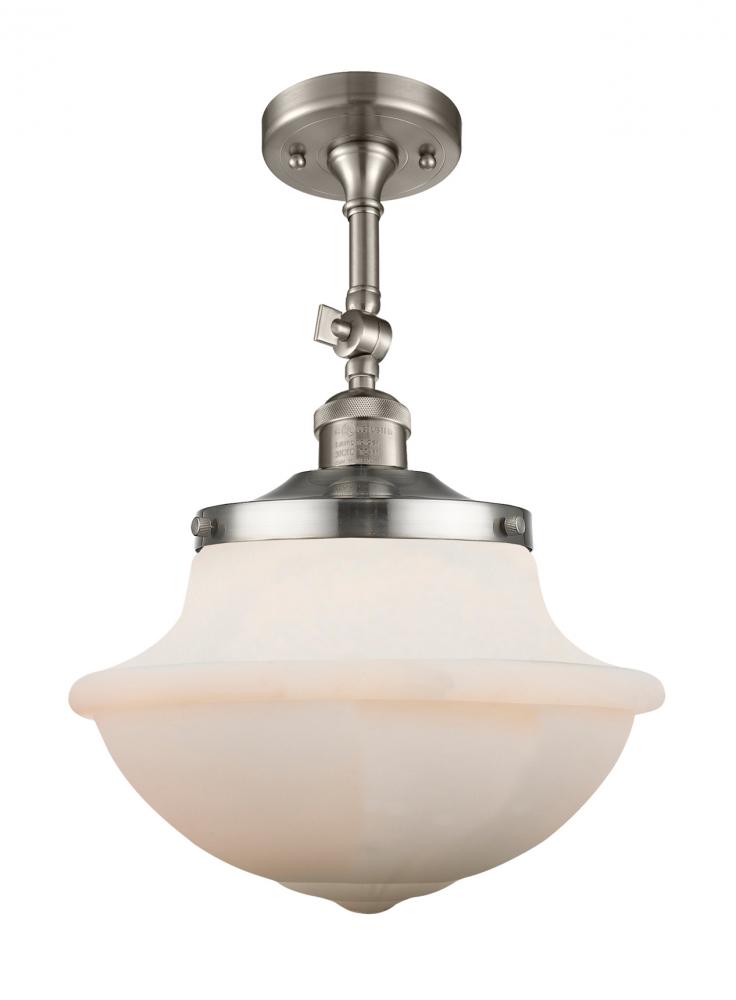 Oxford - 1 Light - 12 inch - Brushed Satin Nickel - Semi-Flush Mount