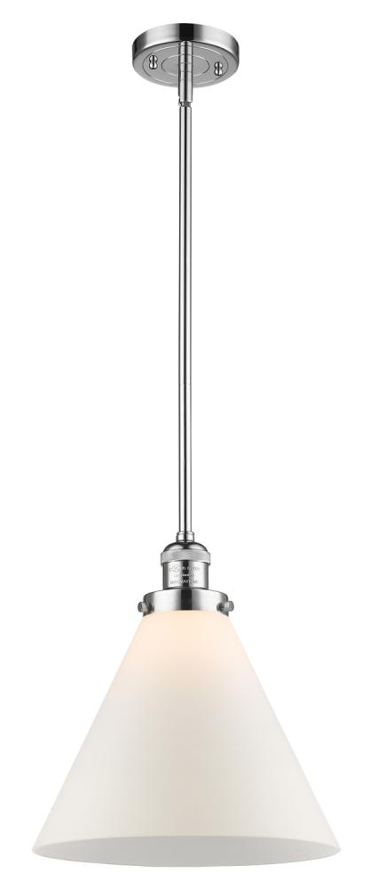 Cone - 1 Light - 12 inch - Polished Chrome - Stem Hung - Mini Pendant