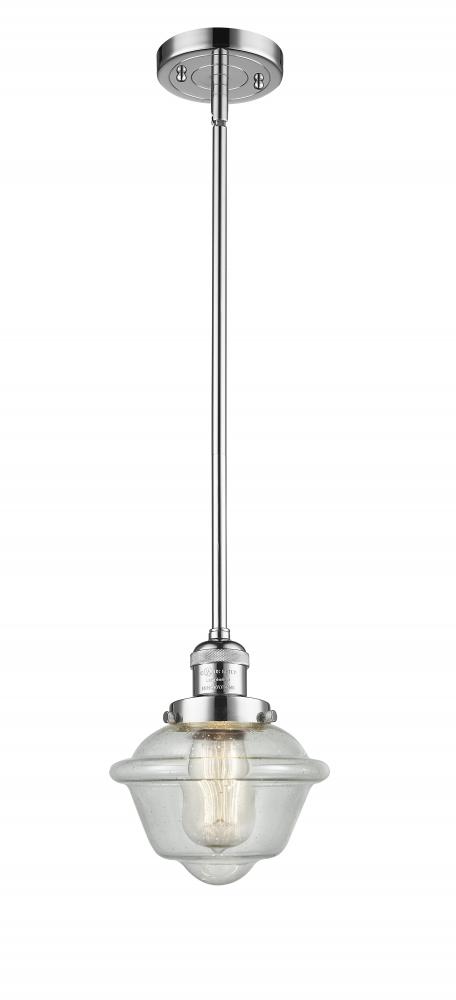 Oxford - 1 Light - 8 inch - Polished Chrome - Stem Hung - Mini Pendant