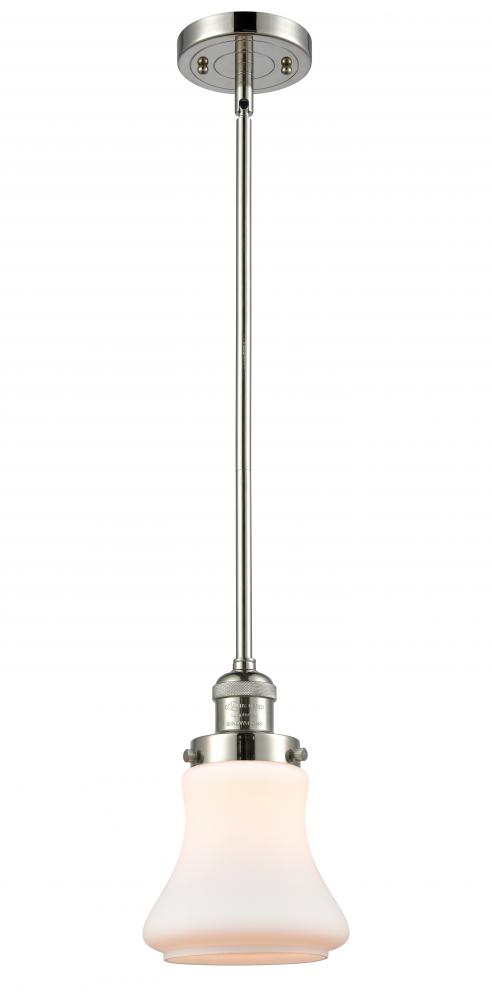 Bellmont - 1 Light - 7 inch - Polished Nickel - Stem Hung - Mini Pendant