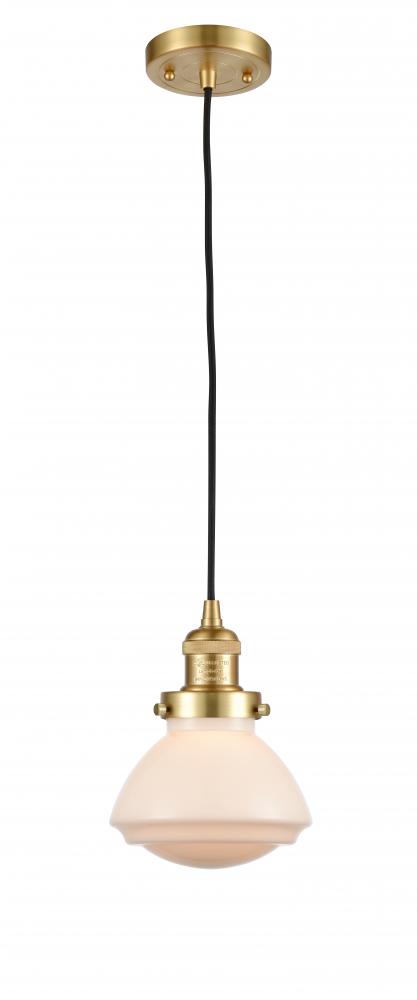 Olean - 1 Light - 7 inch - Satin Gold - Stem Hung - Mini Pendant