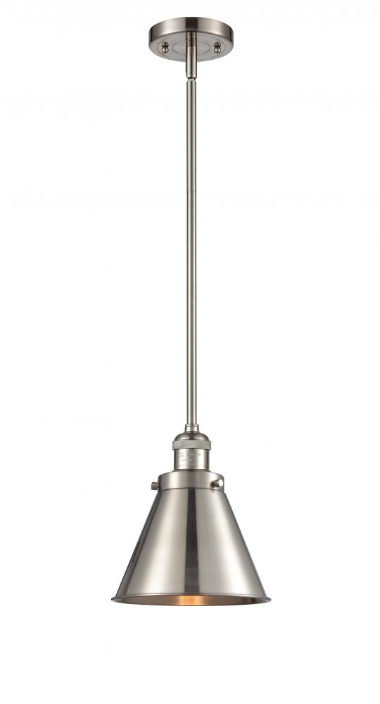 Appalachian - 1 Light - 8 inch - Brushed Satin Nickel - Stem Hung - Mini Pendant