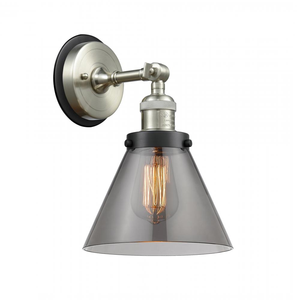 Cone - 1 Light - 8 inch - Polished Nickel - Sconce