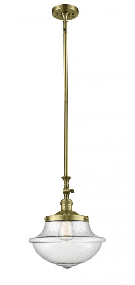 Oxford - 1 Light - 12 inch - Antique Brass - Stem Hung - Mini Pendant