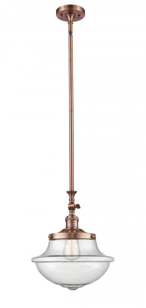 Oxford - 1 Light - 12 inch - Antique Copper - Stem Hung - Mini Pendant