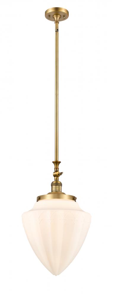 Bullet - 1 Light - 12 inch - Brushed Brass - Stem Hung - Mini Pendant