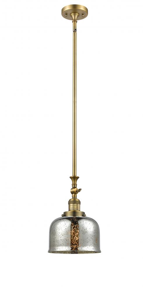 Bell - 1 Light - 8 inch - Brushed Brass - Stem Hung - Mini Pendant