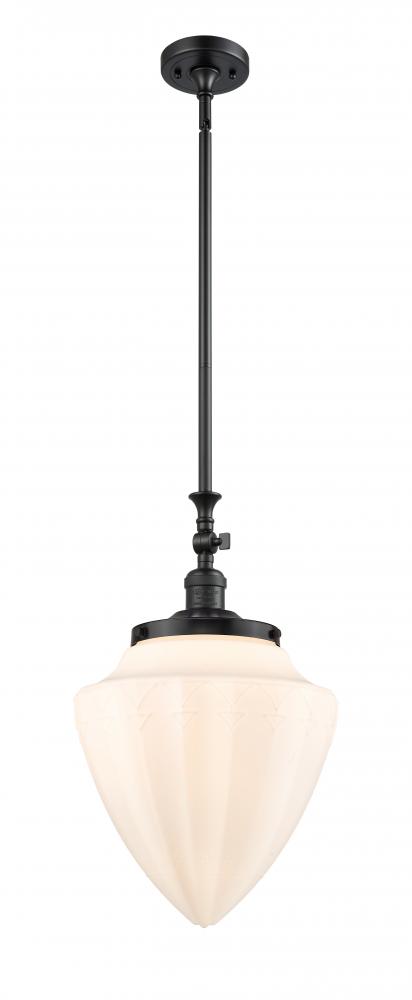 Bullet - 1 Light - 12 inch - Matte Black - Stem Hung - Mini Pendant