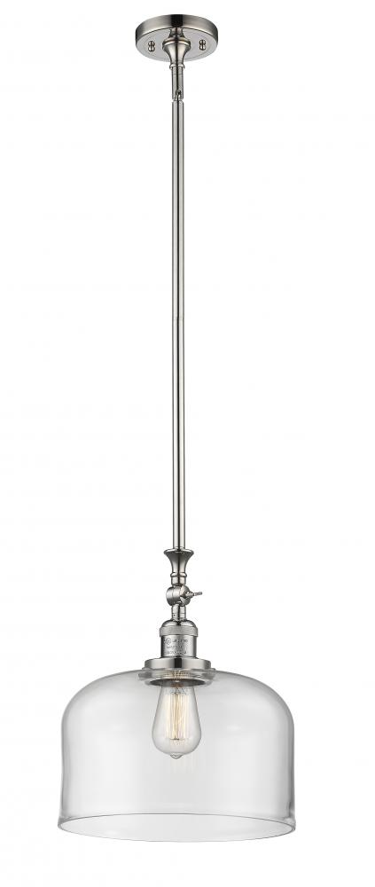 Bell - 1 Light - 12 inch - Polished Nickel - Stem Hung - Mini Pendant