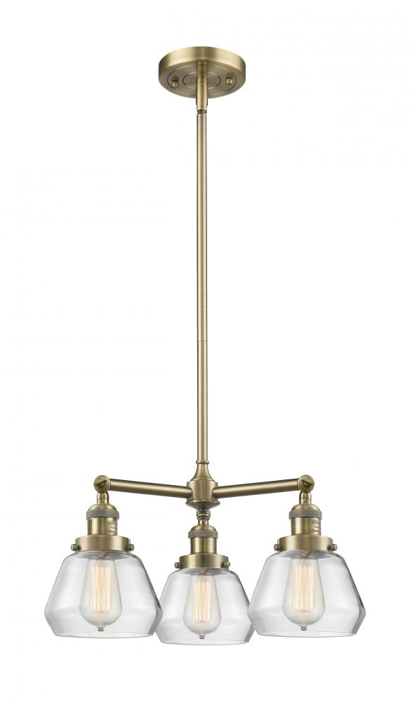 Fulton - 3 Light - 22 inch - Antique Brass - Stem Hung - Chandelier