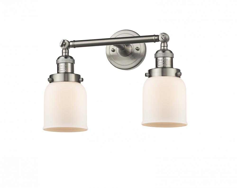 Bell - 2 Light - 16 inch - Brushed Satin Nickel - Bath Vanity Light