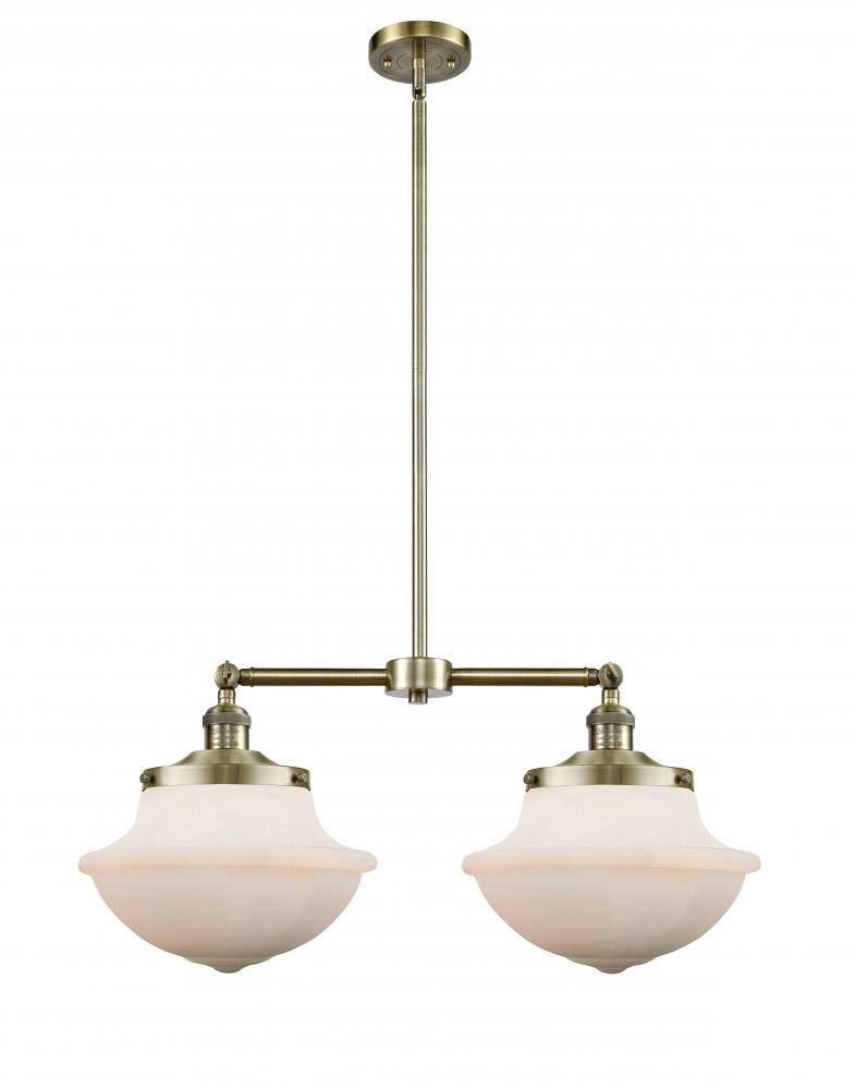 Oxford - 2 Light - 25 inch - Antique Brass - Stem Hung - Island Light