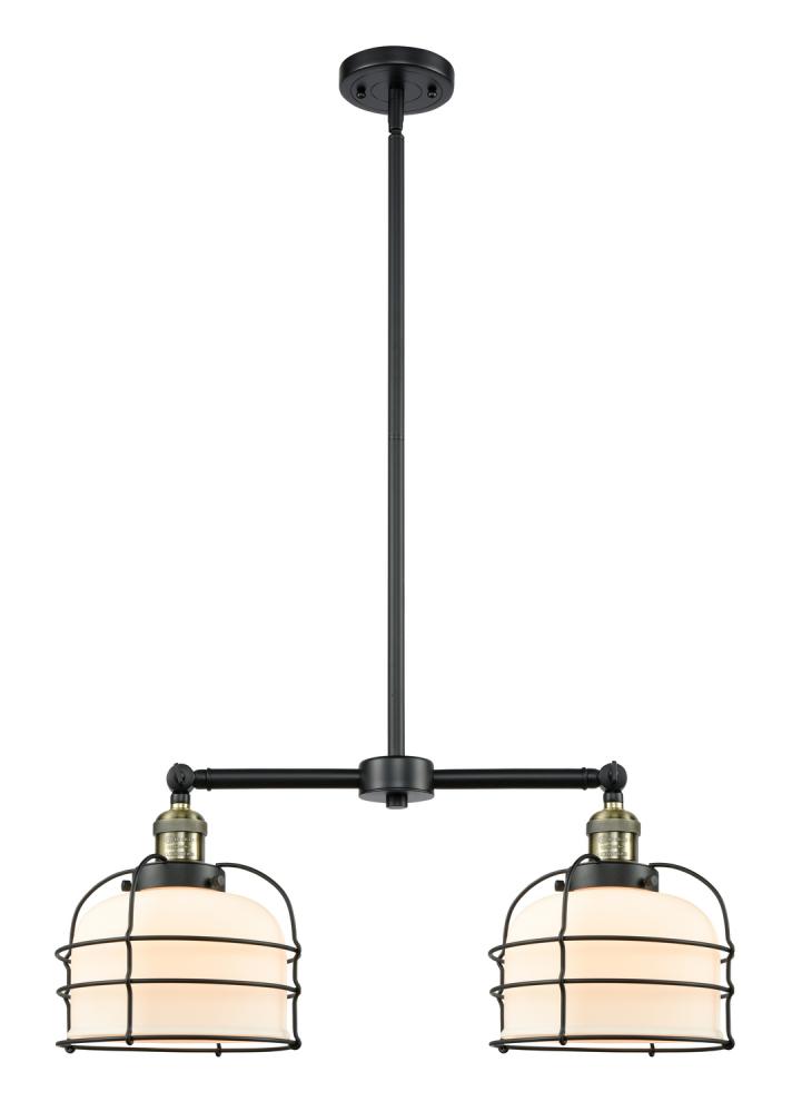 Bell Cage - 2 Light - 24 inch - Black Antique Brass - Stem Hung - Island Light