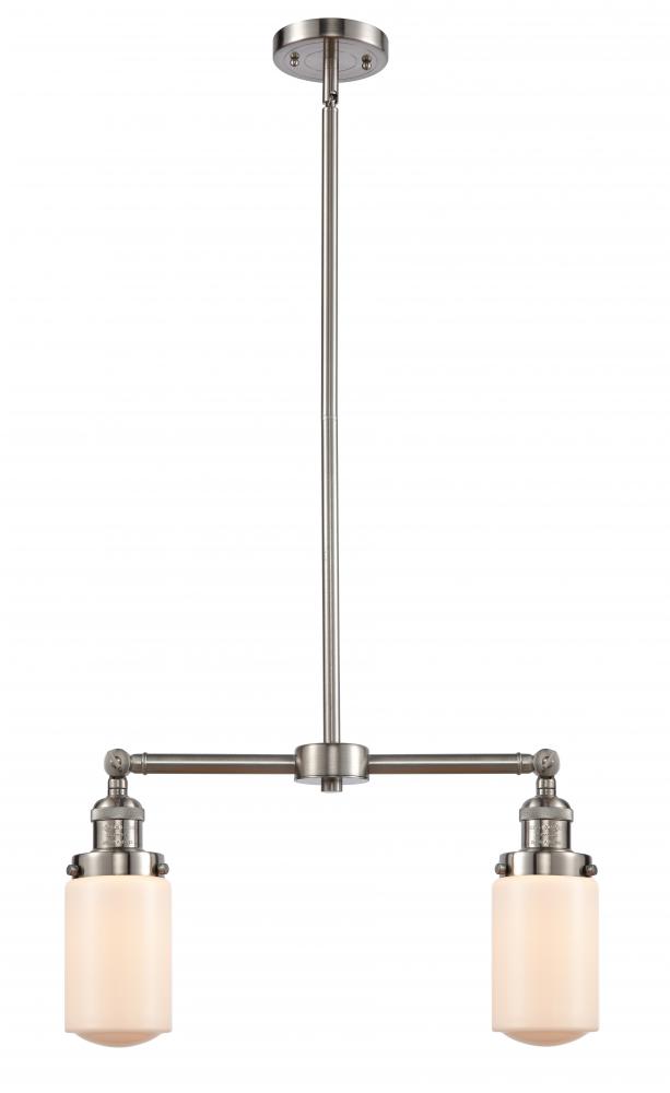 Dover - 2 Light - 21 inch - Brushed Satin Nickel - Stem Hung - Island Light