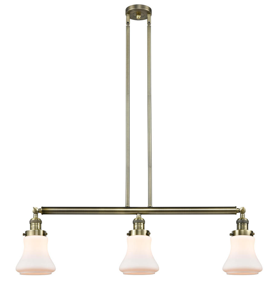 Bellmont - 3 Light - 39 inch - Antique Brass - Stem Hung - Island Light