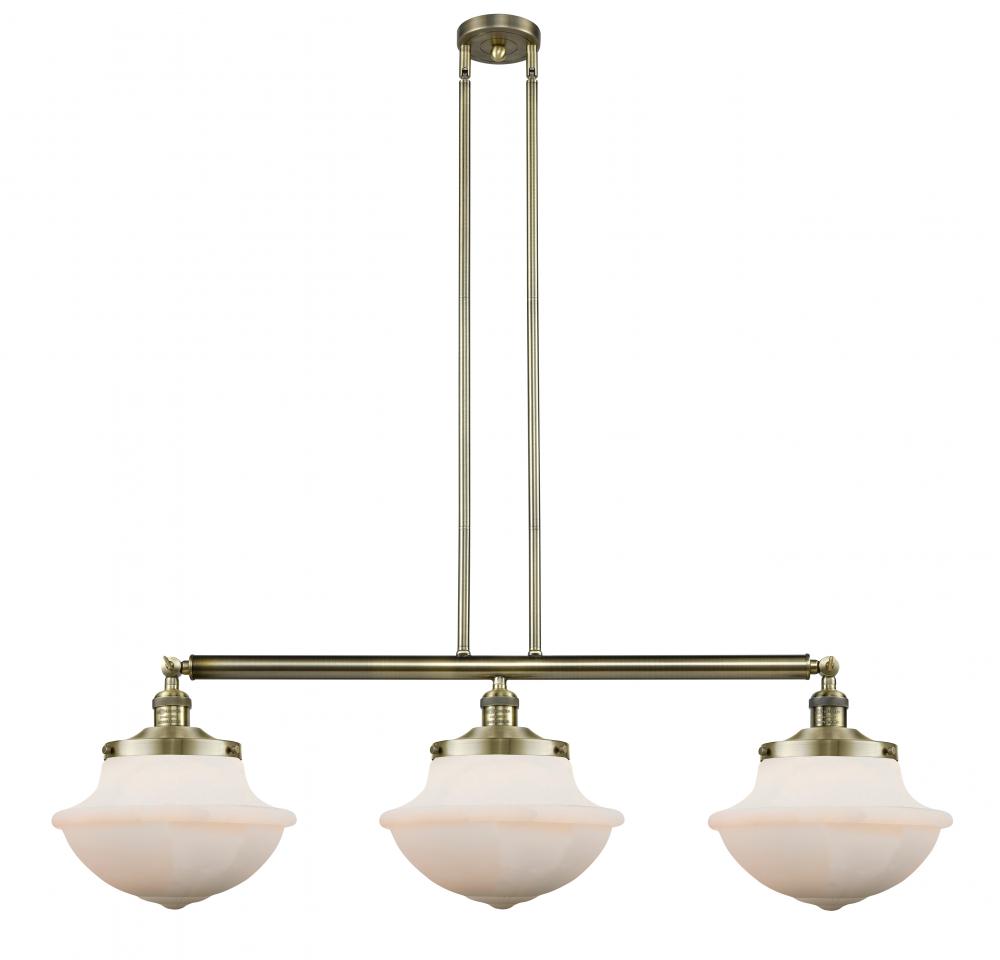 Oxford - 3 Light - 42 inch - Antique Brass - Stem Hung - Island Light