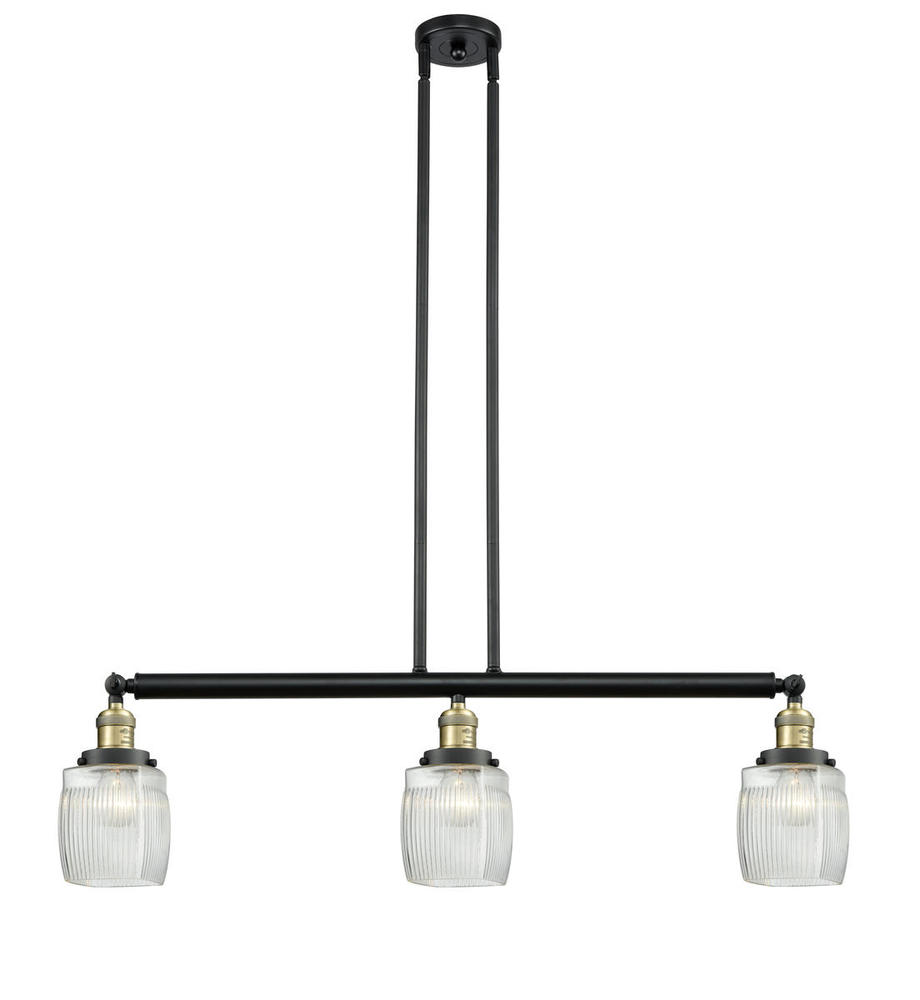 Colton - 3 Light - 38 inch - Black Antique Brass - Stem Hung - Island Light