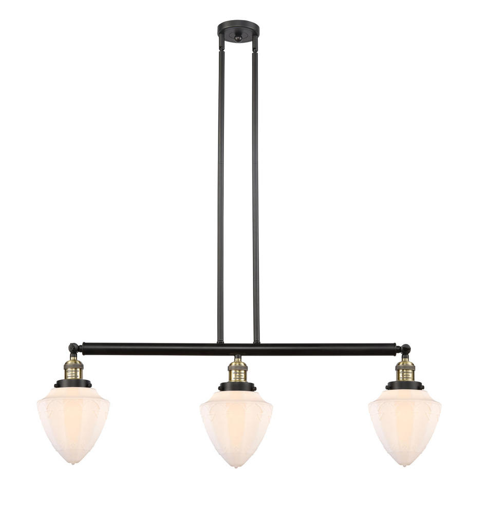 Bullet - 3 Light - 38 inch - Black Antique Brass - Stem Hung - Island Light