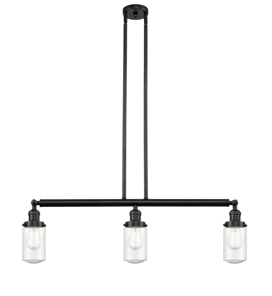 Dover - 3 Light - 37 inch - Matte Black - Stem Hung - Island Light