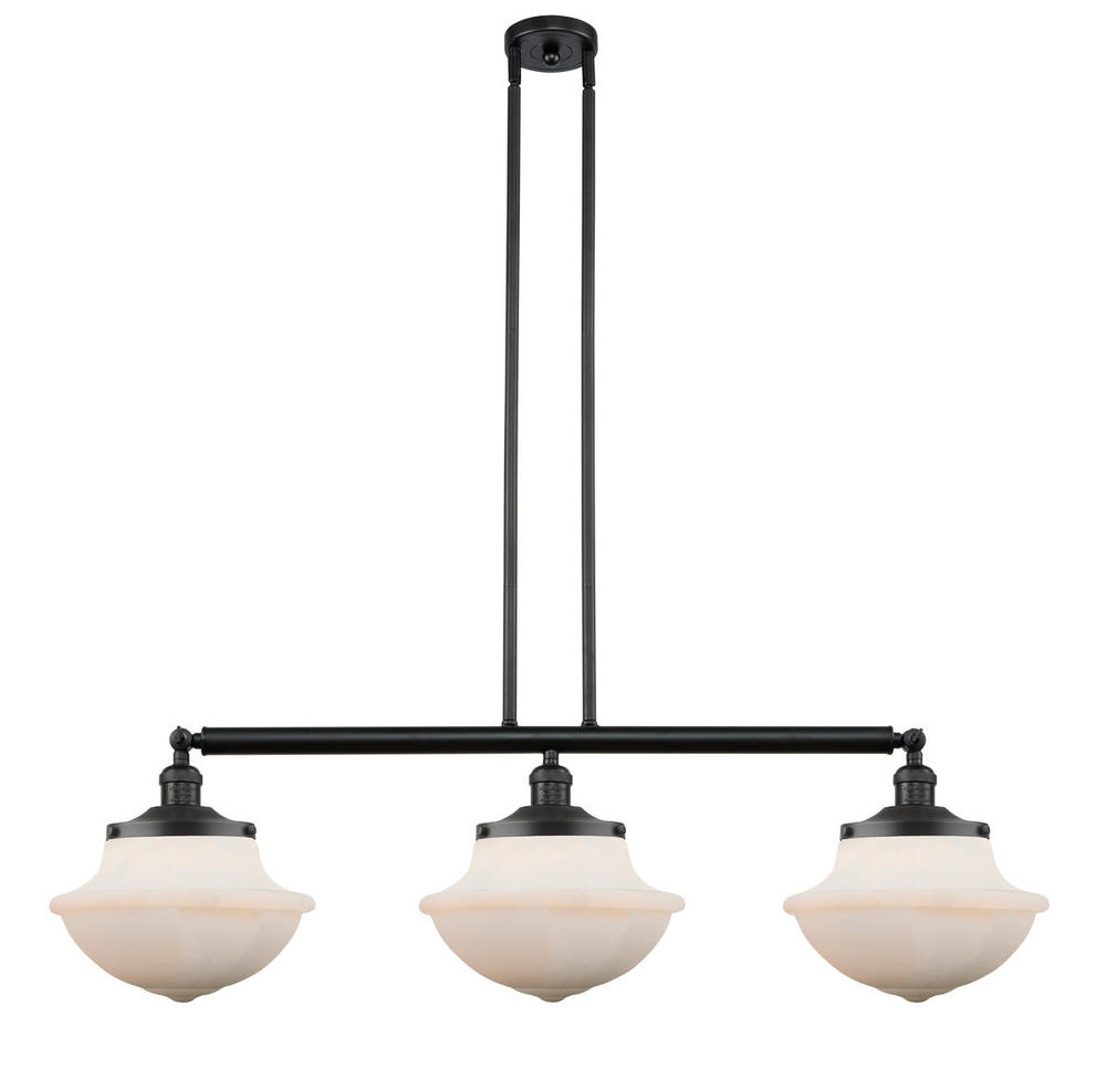 Oxford - 3 Light - 42 inch - Matte Black - Stem Hung - Island Light