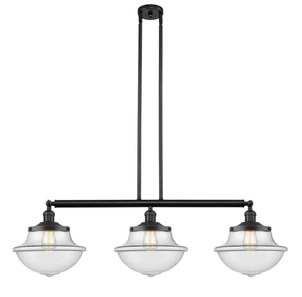 Oxford - 3 Light - 42 inch - Matte Black - Stem Hung - Island Light