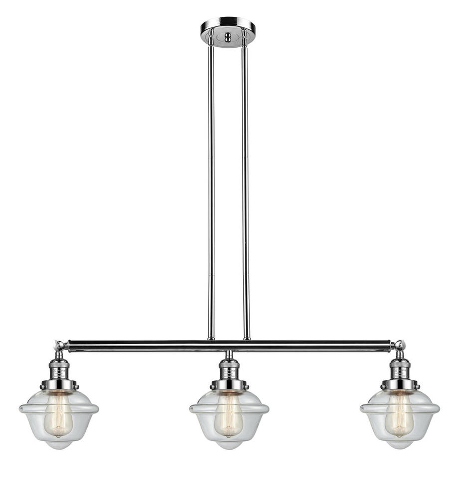 Oxford - 3 Light - 40 inch - Polished Nickel - Stem Hung - Island Light