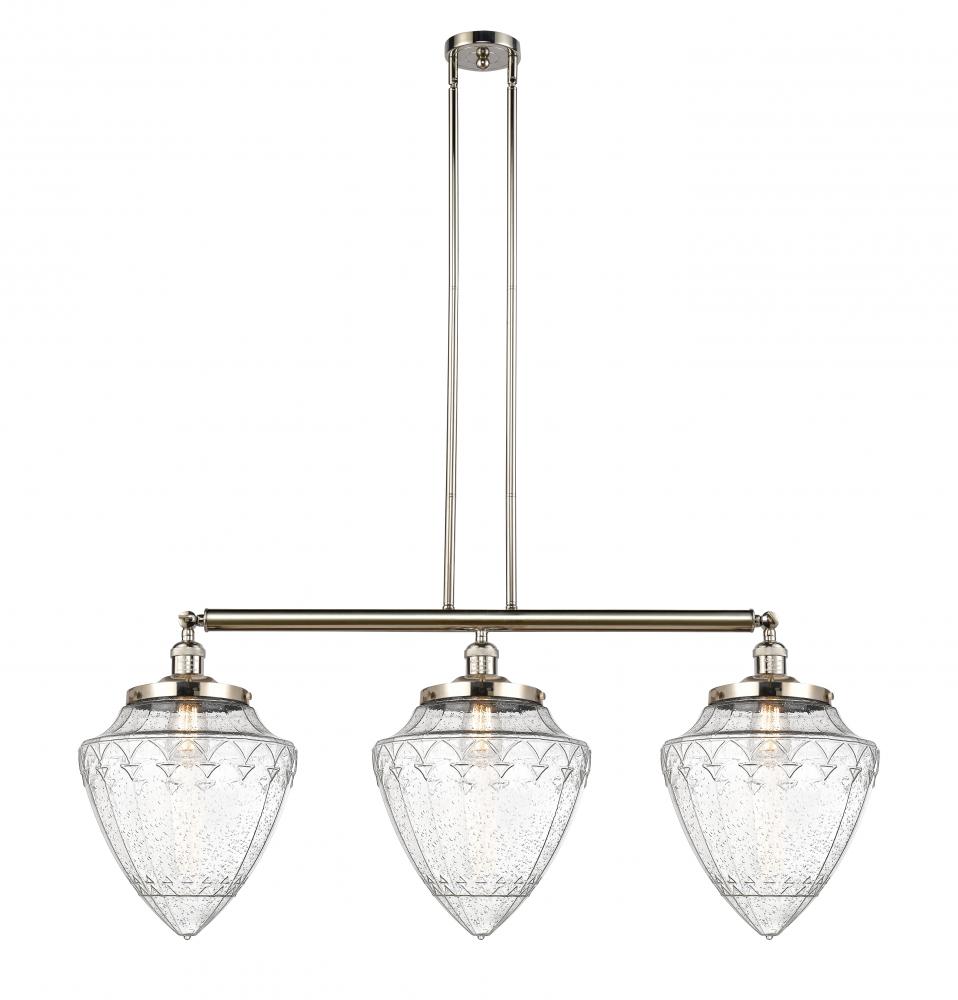 Bullet - 3 Light - 40 inch - Polished Nickel - Stem Hung - Island Light