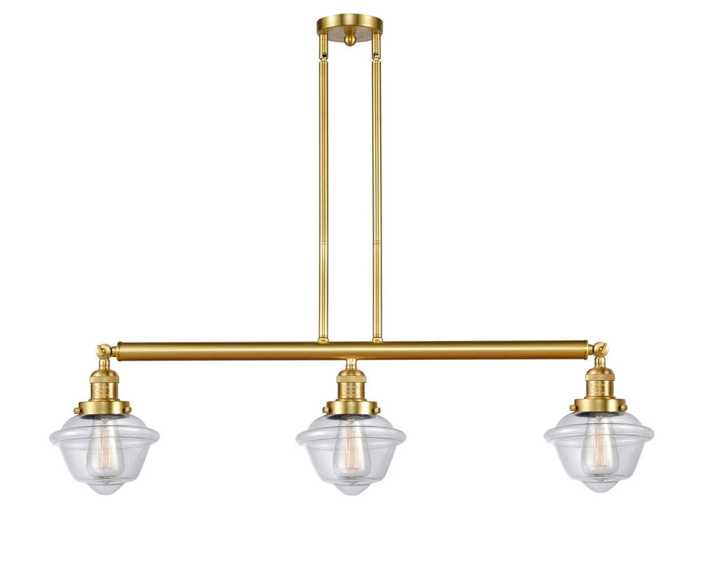 Oxford - 3 Light - 40 inch - Satin Gold - Stem Hung - Island Light