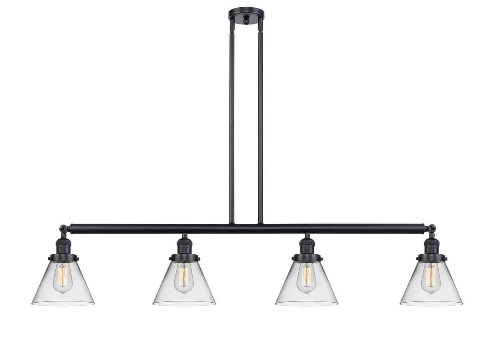 Cone - 4 Light - 52 inch - Matte Black - Stem Hung - Island Light