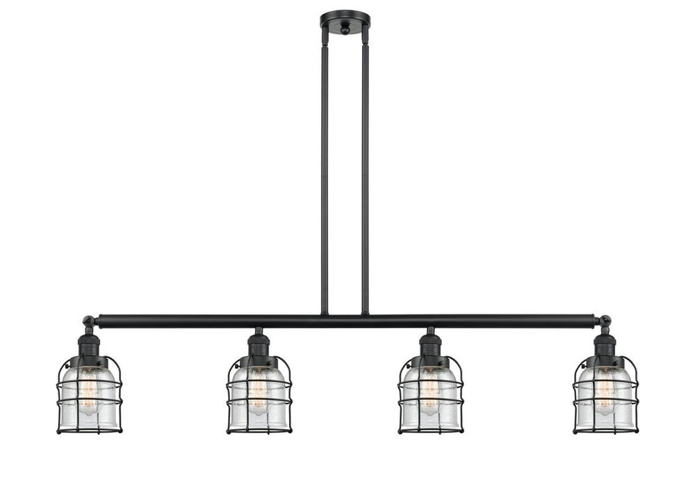 Bell Cage - 4 Light - 50 inch - Matte Black - Stem Hung - Island Light