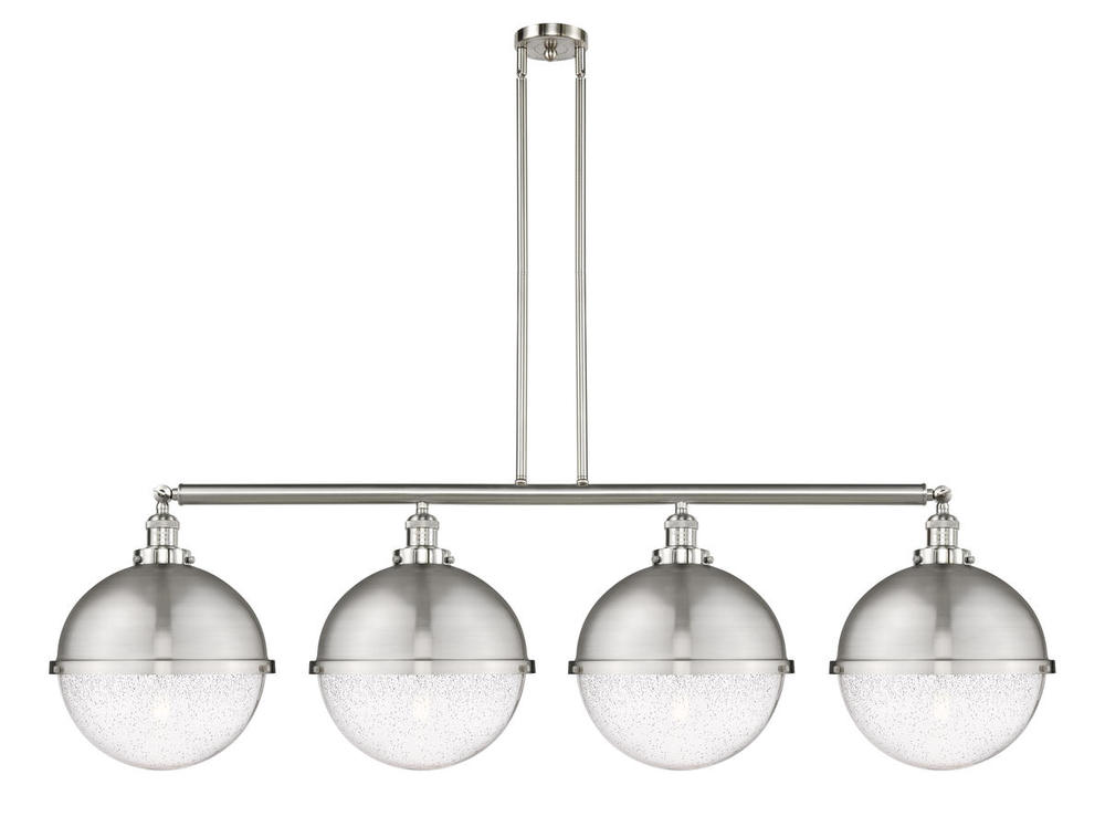 Hampden - 4 Light - 58 inch - Brushed Satin Nickel - Stem Hung - Island Light