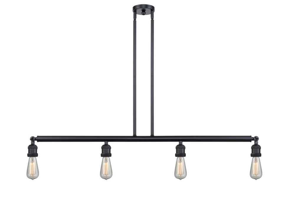 Bare Bulb - 4 Light - 48 inch - Matte Black - Stem Hung - Island Light