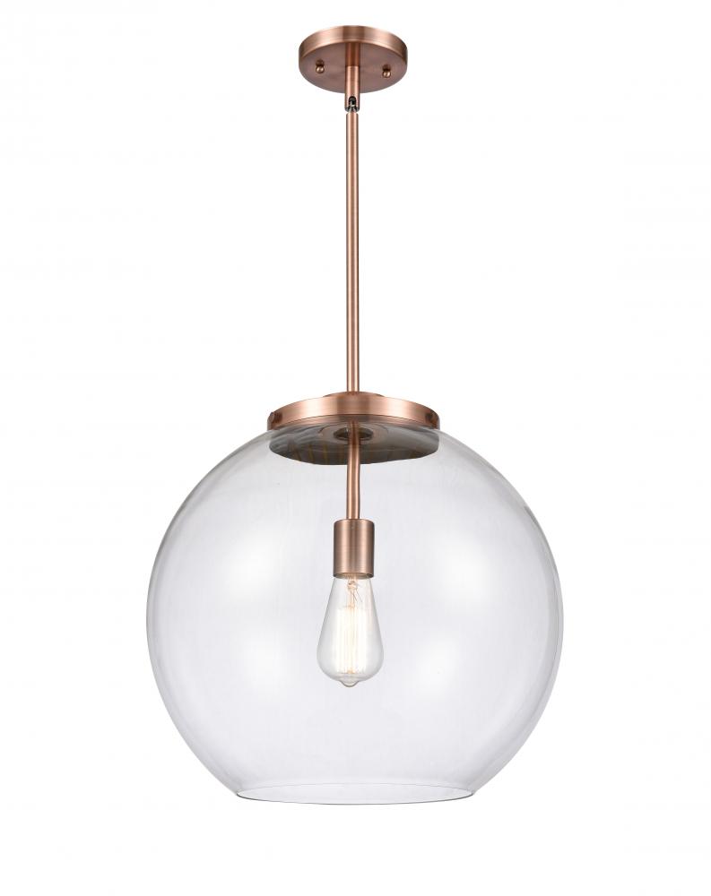 Athens - 1 Light - 16 inch - Antique Copper - Stem Hung - Pendant