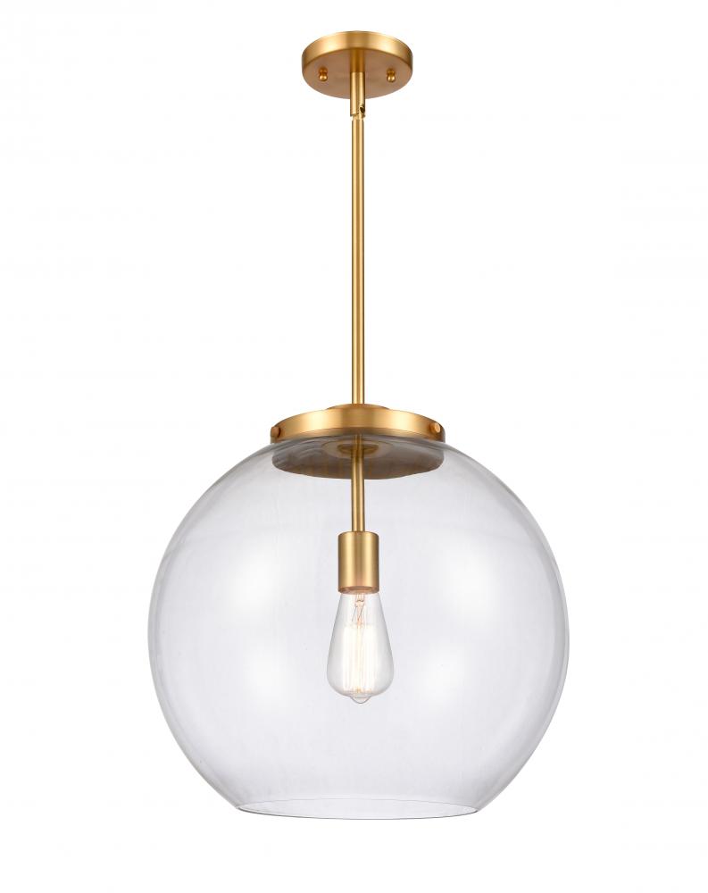 Athens - 1 Light - 16 inch - Satin Gold - Stem Hung - Pendant