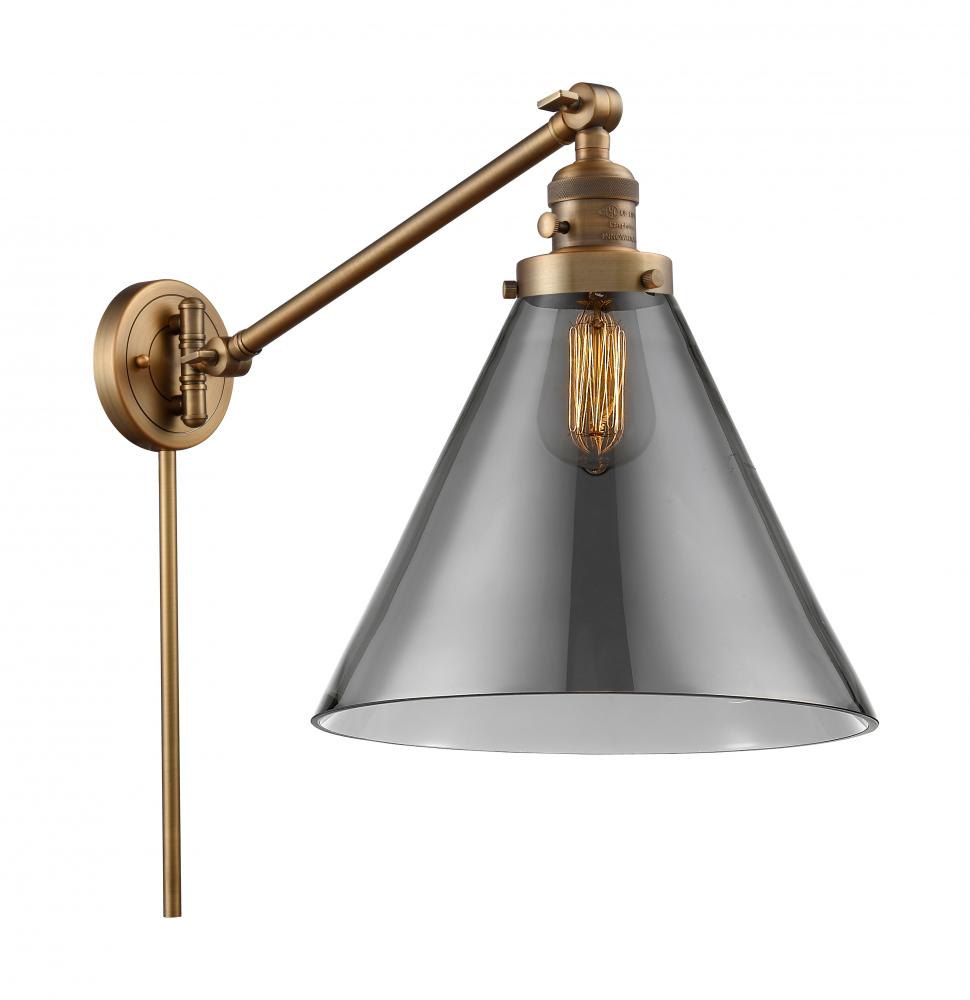 Cone - 1 Light - 12 inch - Brushed Brass - Swing Arm