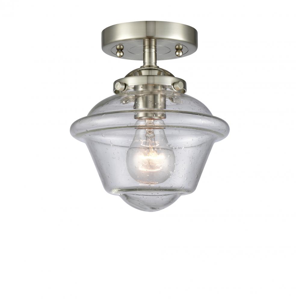 Oxford - 1 Light - 8 inch - Brushed Satin Nickel - Semi-Flush Mount